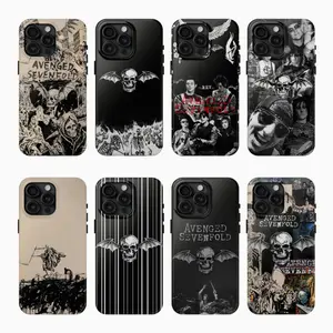 A-Avenged S-Sevenfold Phone Case, A7X Skull Bat Logo Cover, Metal Band Graphic Case for iPhone 17 16 15 14 13 12 11 Pro Max, Gift for fans