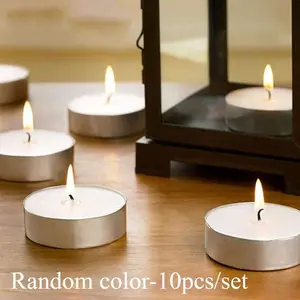 10pcs/set round aluminum shell smokeless small candle, tea making, wedding romantic confession display, Home Decoration