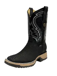 A&A MENS BOOTS, BOTA ESTILO FERNANDO, PIEL IMITACION PITON, HORMA BULLDOG, SUELA DOBLE DENSIDAD.