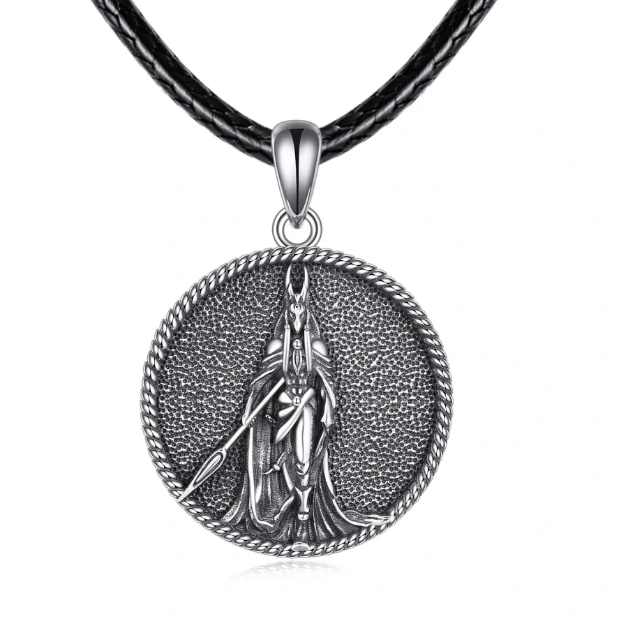 S925 sterling silver Anubis pendant necklace