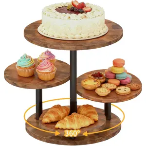Cupcake Stand 4 Tier Cupcake Tower Stand for 50 Cupcakes,360° Rotating Wood Cake Stand, Wedding Cake Stands, Cupcake Stands for Party, Cup Cake Tower Stand for Birthday Anniversary Party Decoration