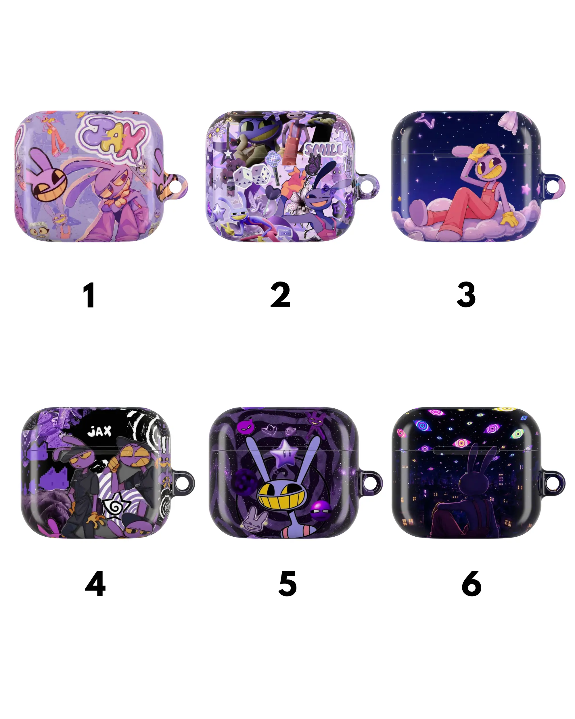 Purple Chaos Bunny Aesthetic AirPods Case | Funny Y2K Cartoon Rabbit Protective Cover for AirPods 4 3 2 1 & AirPods Pro 3 Pro 2 Pro 1