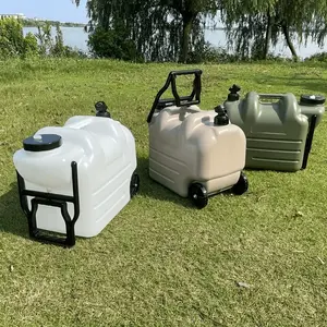 28L Portable Water Wagon with Wheels & Faucet! 💧   Heavy-Duty Rolling Water Container for Camping & Emergencies. Large 7.4 Gallon Capacity, Durable PE Material & Easy-Pull Handle. Perfect Outdoor Water Storage for RV, Car, Beach Trips!