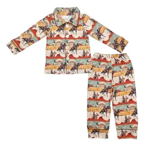 Western Cowboy Button Pajamas