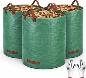 Garden Leaf Bags 72 Gallon – Gardzen 3 Pack Collapsible Yard Waste Bags, Reusable Lawn Bags for Leaves, Grass & Outdoor Cleanup