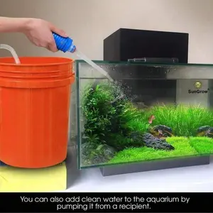 Aquarium Gravel Cleaner Pump, PP Material Fish Tank Water Changer, Includes Suction Cleaning Tool Kit, Easy Water Change System