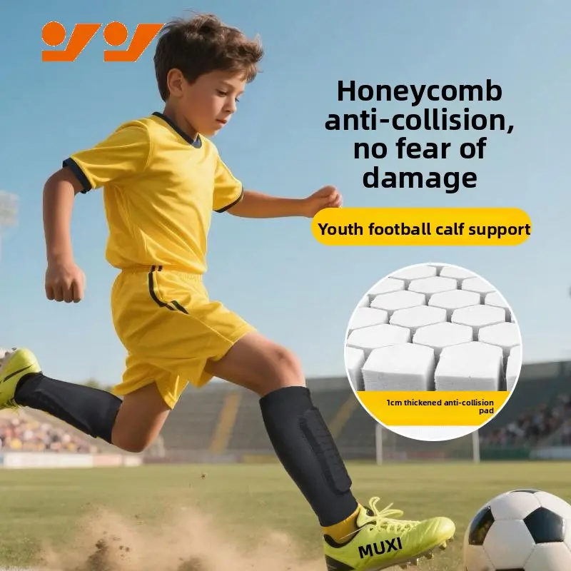 Youth Honeycomb Anti-collision Calf Football Basketball Running Outdoor Sports Leg Guard Socks Breathable Shin Guard Leg Cover