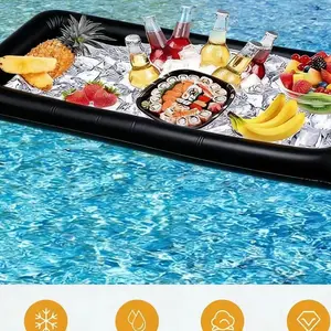 Inflatable PVC Water Bar, Outdoor Pool Party Multi-Functional Beverage Tray, Ice Bucket Wholesale, InflatableToysTOY11