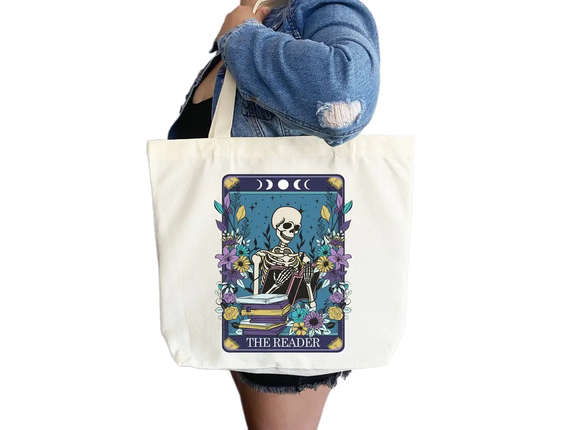 Book Lovers Canvas Tote Bag, Gift For Bookworms, Gift For Teachers Readers' Tote, Library Tote Aesthetic Tote Bag, Everyday Tote Gift for Book Lover