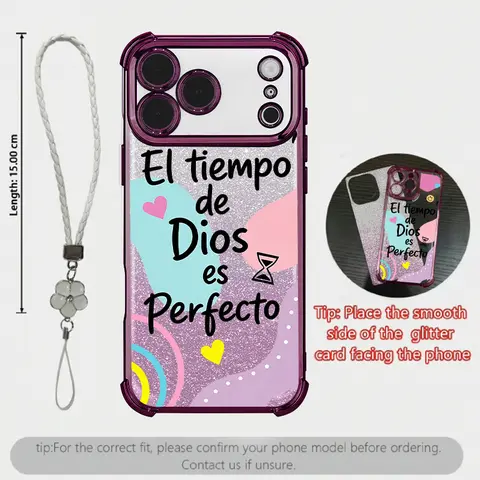 Divine Timing El Tiempo de Dios Aesthetic Pastel Crystal Clear Shockproof Phone Case with Reinforced Corner Protection for iPhone 17/16/15/14/13/12/11/pro/max/plus/xsmax Samsung S25/S24/S23/S22 ULTRA 985