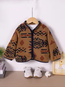 Autumn Winter Fleece Jacket Zip Up Coats Casual Versatile Top, Warm Comfortable Baby for Outdoor Activities