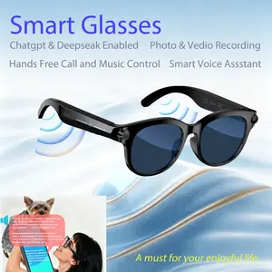 Smart  Glasses With Bluetooth, Shockproof Camera Glasses, Video Recording, Real-Time Translation, Open-Ear Audio, Voice Assistant, 290mah Battery, Unisex Sunglasses