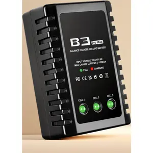 LiPo Balance Charger 2S-3S Compact RC Battery Charger for 7.4-11.1V LiPo Batteries (Black)