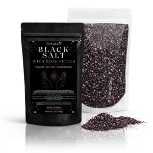 Yerbero Viral Rose Petals + Black Salt 2oz (56g) – Protection & Cleansing Ritual Salt – Wiccan, Brujeria
