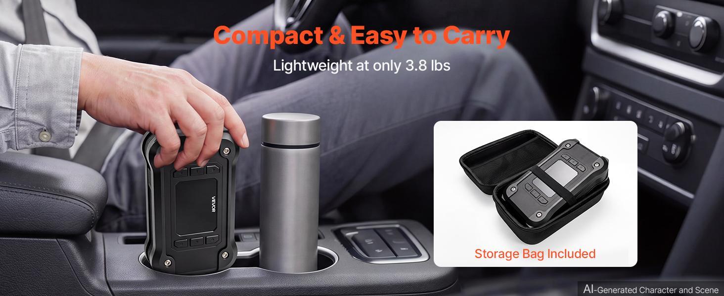 【BackToSchool】VEVOR Jump Starter with Air Compressor 8000A Peak Car Battery Jump Box, Portable for 9.0L Gas / 8.0L Diesel, 150 PSI Auto-Shutoff Tire Inflator, Power Bank, 12V Battery Charger, with LED Flashlight