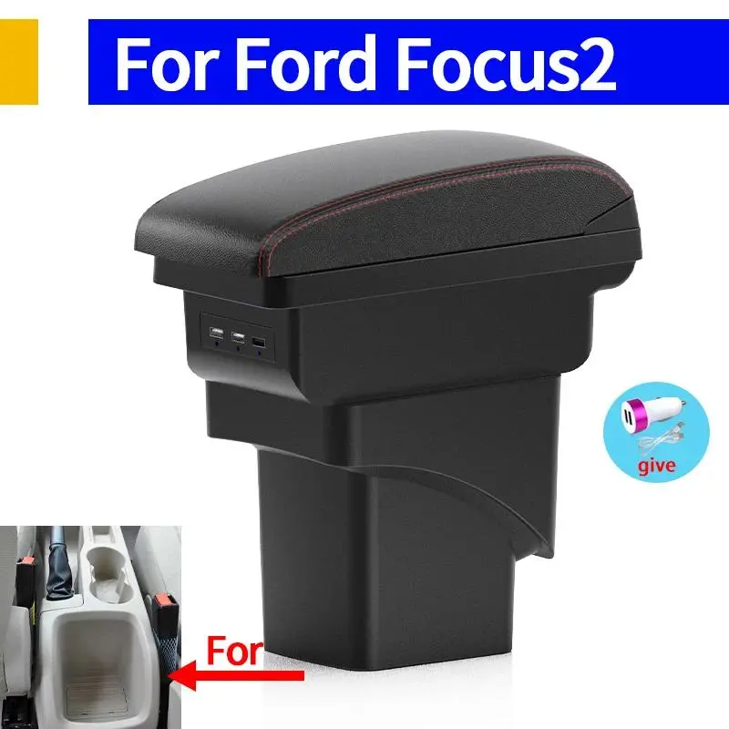 For Ford Focus 2 Mk2 2005 2006 2007 2008 2009 2010 2011 Car Armrest Box Center Console Storage interior Retrofit accessories Car Storage Organizer Car Organizers