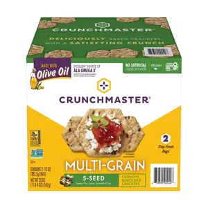 Crunchmaster 5 Seed Multi-Grain Cracker, 10 oz., 2 pk. Crunchmaster 5 Seed Multi-Grain Cracker, 10 oz., 2 pk.
