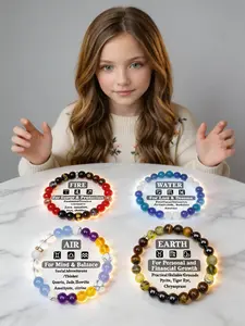 Feng Shui Bracelet Charm Bracelet Bangle Bracelet, Natural Mixed Gemstone Beaded Bracelet, Healing Energy Protection Wealth Luck Adjustable Bracelet for Women Men