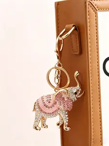 Luxury Rhinestone Elephant Keychain, Baroque Style, All Seasons, Creative Ethnic Design, Birthday Gift, Festival Gift, Best Friend Gift, Keychain For Bags, Bling Bling Keychains