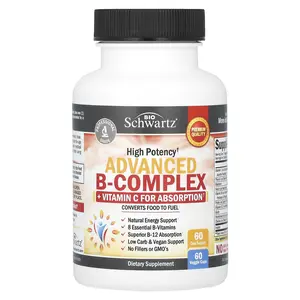 BioSchwartz High Potency Advanced B-Complex, 60 Veggie Caps