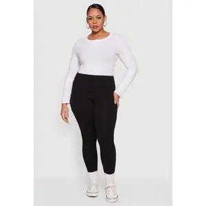 Plus Size High Waisted Leggings with Cell Phone Pockets