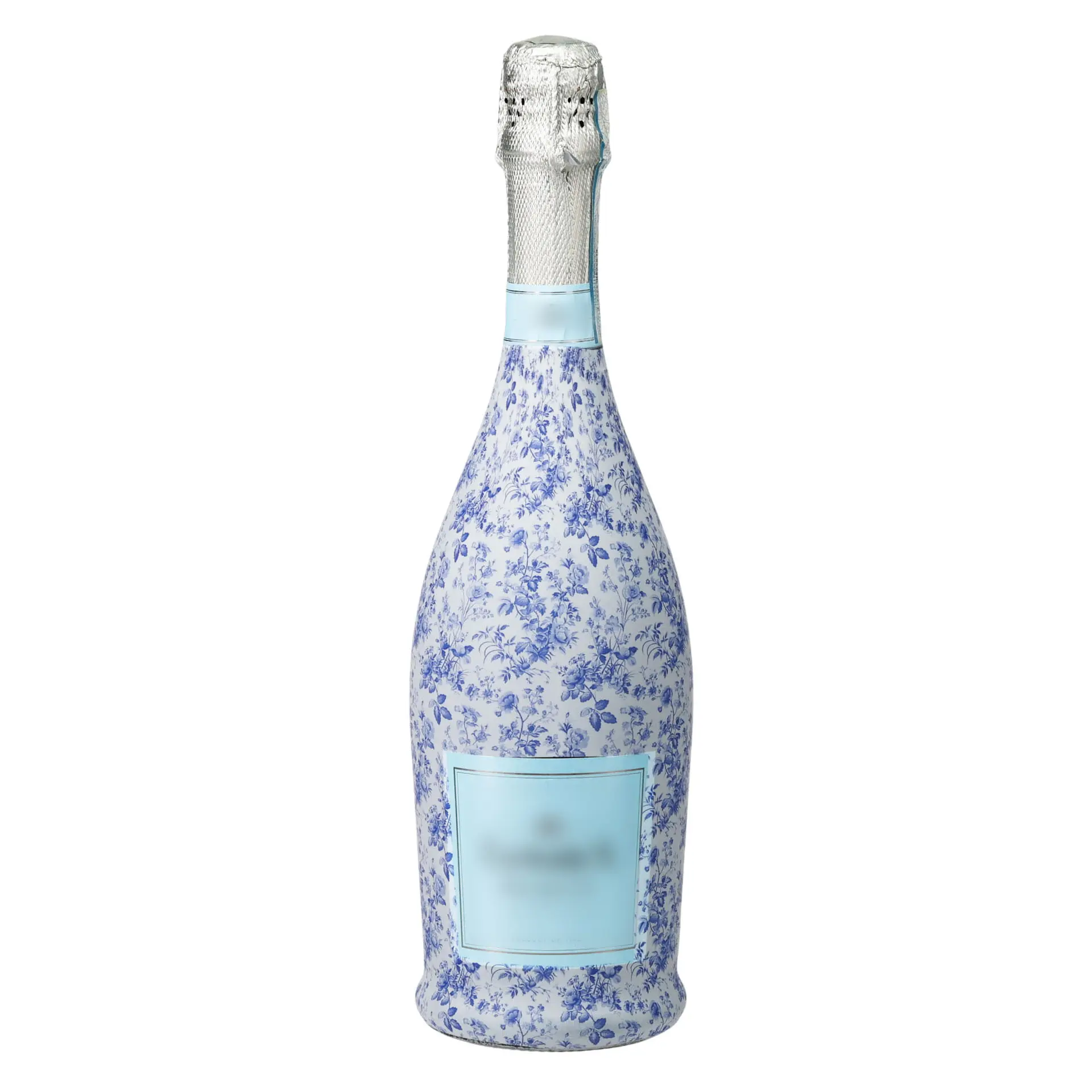 Beau Bottles Grandmillenial Blue Floral - Decorative Bottle Wrap