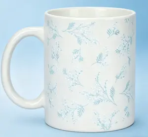Mark cup,Soft Blue Floral Mug - Your Morning Coffee Just Got Prettier  Novelty Office Gifts for Birthday Christma