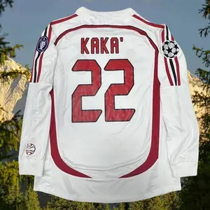 2006 2007 Away Retro White No.22 Kaka LongSleeved Soccer Jersey