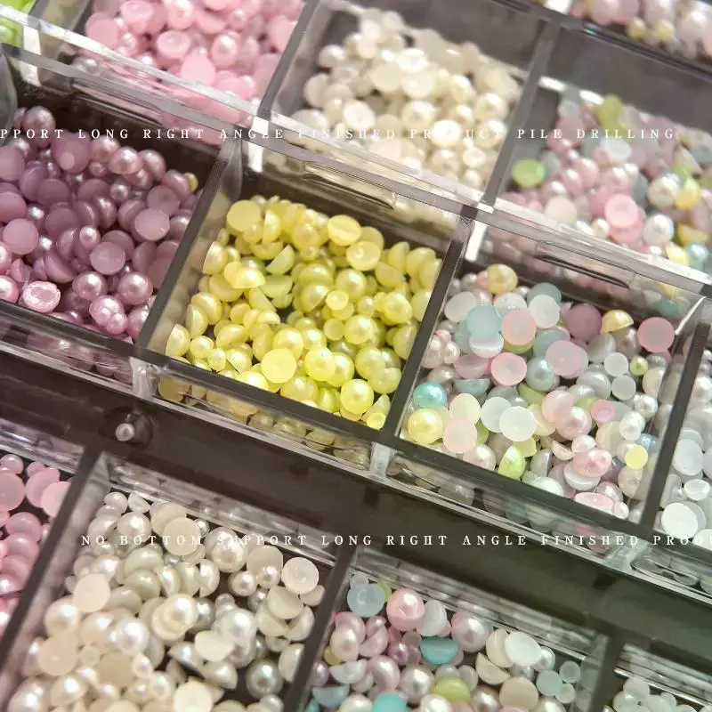 12 Grids Vibrant Pearl Beads for Custom Nail Art Designs