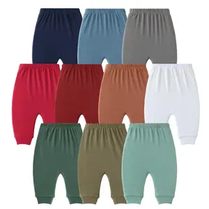 Hakochia Baby Pants for Boys and Girls 100% Cotton, Soft, Comfy, Breathable, Ample Diaper Room 0-36 Months, Perfect for Daily Wear