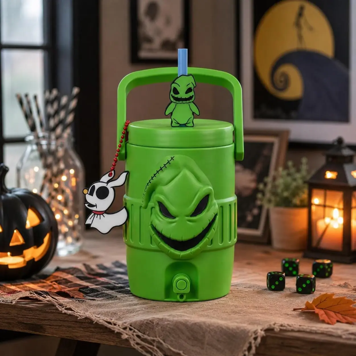 Green Boogeyman Inspired Can Holder, 12 oz Spooky Drink Cooler, Halloween Can Caddy