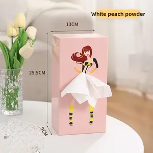 Cute Girl Tissue Box Cover – Creative Skirt Tissue Holder, Decorative Napkin Dispenser, Aesthetic Home Decor for Living Room Bedroom Bathroom, Unique Gift Idea