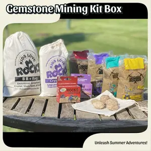 Summer Fun Pack- Gemstone Mining Kits for Kids ,Teal Bag, Red Bag Kids Love Mini Dig Kits