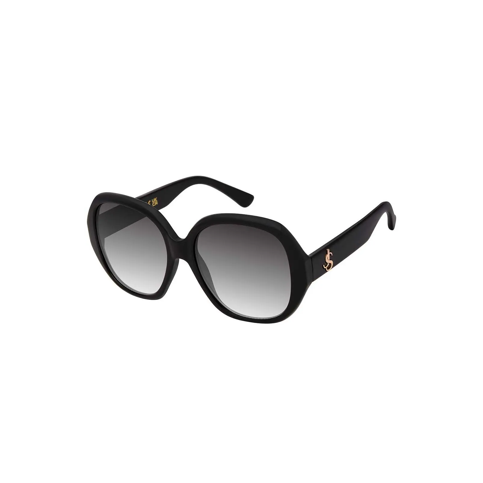 Polished Round Sunglasses in Black