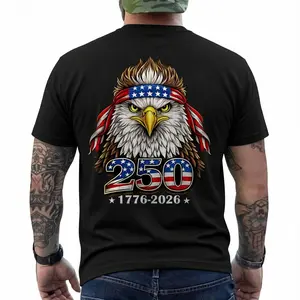 250th Anniversary Eagle Shirt 1776–2026, Patriotic USA 250 Years T-Shirt, American Flag Bald Eagle Independence Day Freedom Tee