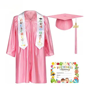 2026 kindergarten graduation photo shooting formal dress set, 2026 pendant-style glossy satin dress, suitable as satin kindergarten graduation outfits for sons, daughters and nephews, as graduation gifts, as commemorative souvenirs