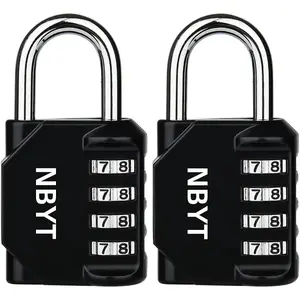 2-Pack Metal 4-Digit Password Combination Padlocks, 1/4 in Diameter, General Purpose for School Gym Lockers, Toolboxes