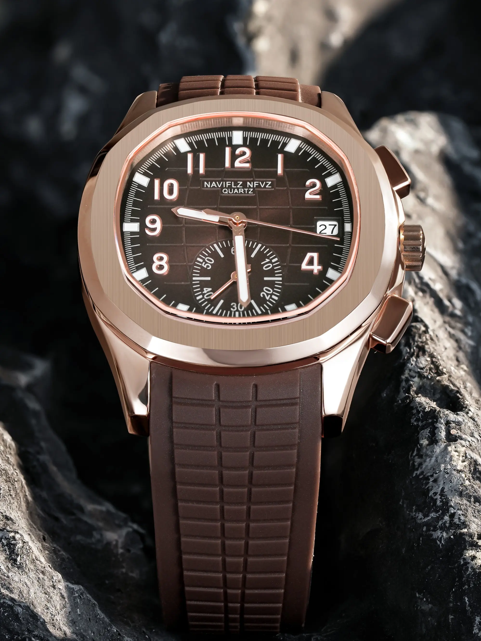 NAVIFLZ NFVZ 2025 Men's Watches Quartz Watch Men Top Brand Luxury High Quality Watches Chronograph Sport Rubber Luminous Analog Watch 5Bar Waterproof Reloj Hombre