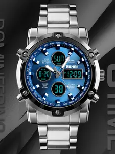 Men's Outdoor Multifunctional Electronic Watch, Night Glow, 30m Waterproof, Stainless Steel Strap, Daily Commute Suitable, Trendy Multifunctional Watch
