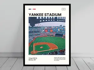 Yankees Poster , Ballpark Art ,  Stadium Poster, Oil Painting,  Modern Art , Travel Art Print