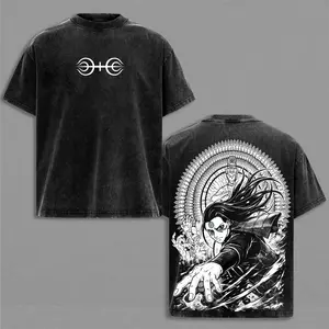 Hashirama Senju Graphic Tee Vintage Washed Shirt Unisex Streetwear Anime Shirt First Hokage Wood Style Jutsu Naruto Anime T Shirt Gift for Naruto Fans