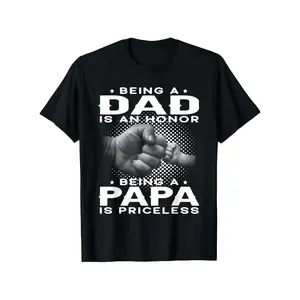 Being a Dad is an Honor, Being a Papaw is Priceless" - Men's & Women's 100% Cotton T-Shirt | Heartfelt Grandpa Graphic, Short Sleeve, Crew Neck, Black | Comfortable & Durable Fabric, Perfect Gift for Parents, Fathers Day Gift