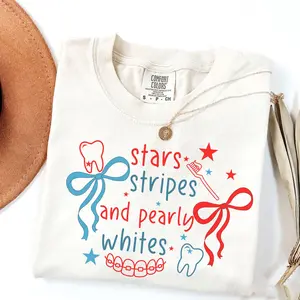 Dental 4th of July Comfort Colors T-Shirt, Patriotic Dentist Tee, Dental Assistant Gift, Group Dental Office Staff Fourth of July Shirts