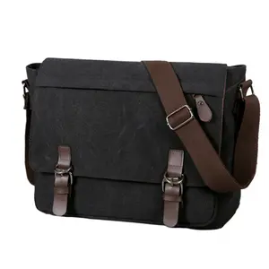Vintage Canvas Messenger Bag For Men, Large Capacity Casual Crossbody Shoulder Handbag, Durable Business Travel School Satchel, Versatile Daily Carryall Ideal For Office Commute Weekend Trips Campus Life And Everyday Casual Use