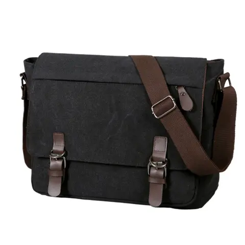 BIGWIG Men's Vintage Rugged Canvas Crossbody Messenger Bag - Large Capacity, Adjustable Strap, Durable Athletic Casual Everyday Carry, Men's Gift Ideas, Back to School Haul Accessory for Office Commute