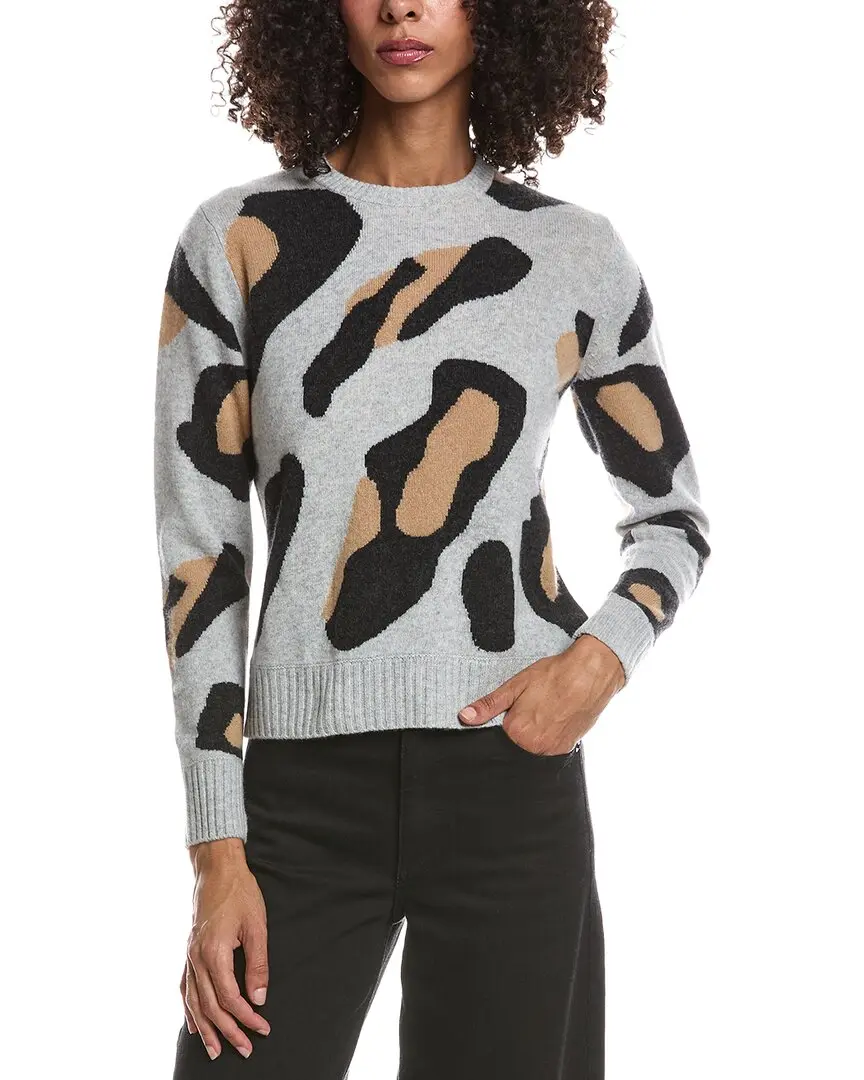 Brodie Cashmere Abstract Leopard Cashmere Sweater