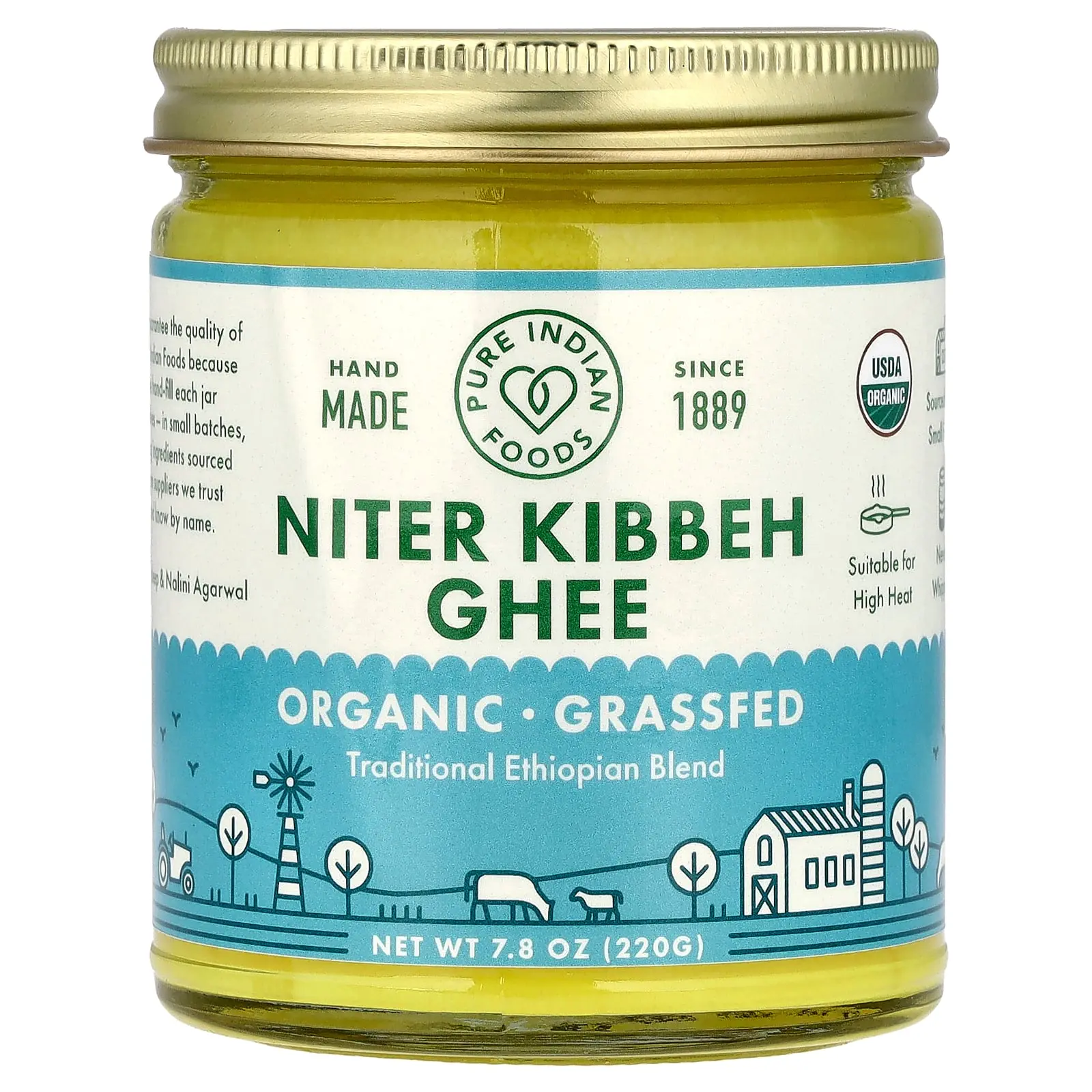 Pure Indian Foods Organic Niter Kibbeh Ghee, 7.8 oz (220 g)