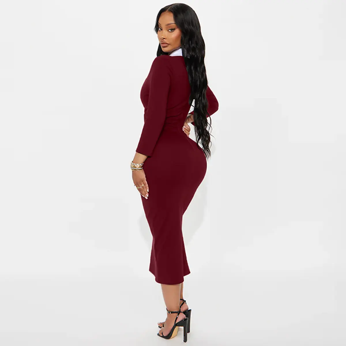 OYV Women's Elegant Pencil Dress Peter Pan Collar Long Sleeve 2025 Trendy  Work Knee Length Dresses - TikTok Shop