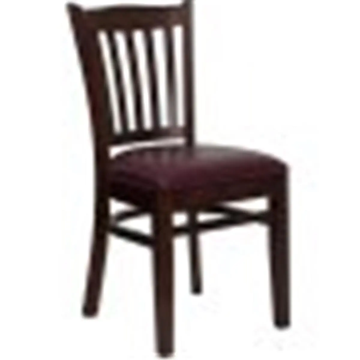 212 MAIN Heavy Duty Indoor Outdoor Mahogany Dining Chair - Vertical Slat Back, Burgundy Vinyl Padded Wood Frame, All-Weather Outdoor/Indoor Chairs, Dining Chairs