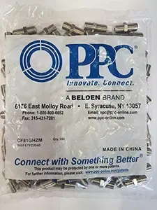 New 100 PPC F81 Barrel RG6 Female Slice Coax Cable Connector 3GHz (CF81GHZM)